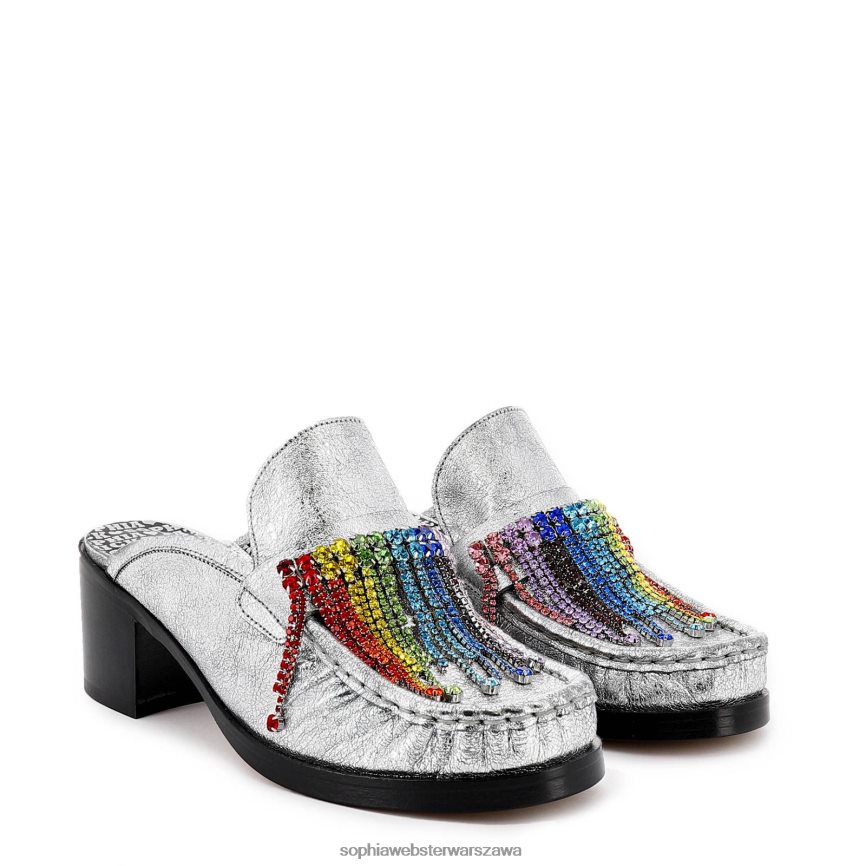 kultowe mule z kryształowymi frędzlami Sophia Webster P606NZ166 obuwie